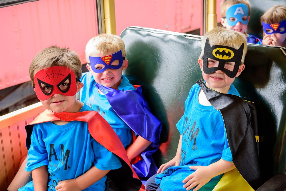 Kids in super hero masks